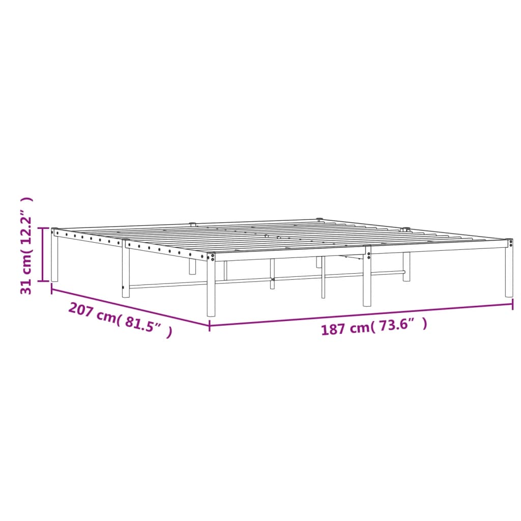sengeramme 180x200 cm metal hvid