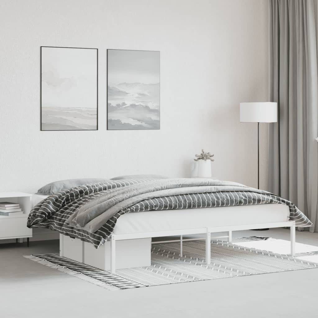 sengeramme 180x200 cm metal hvid