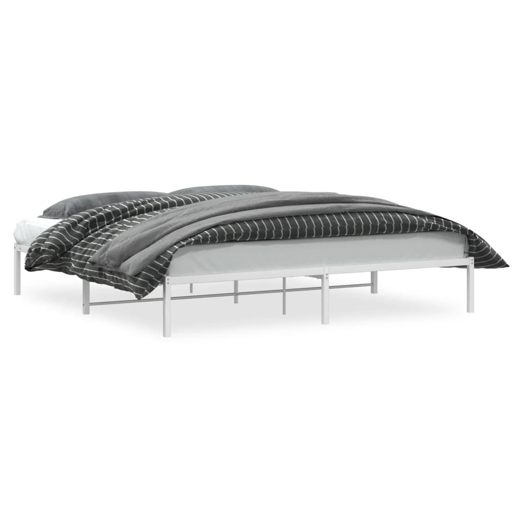 sengeramme 200x200 cm metal hvid