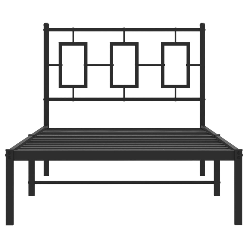 sengeramme med sengegavl 90x190 cm metal sort