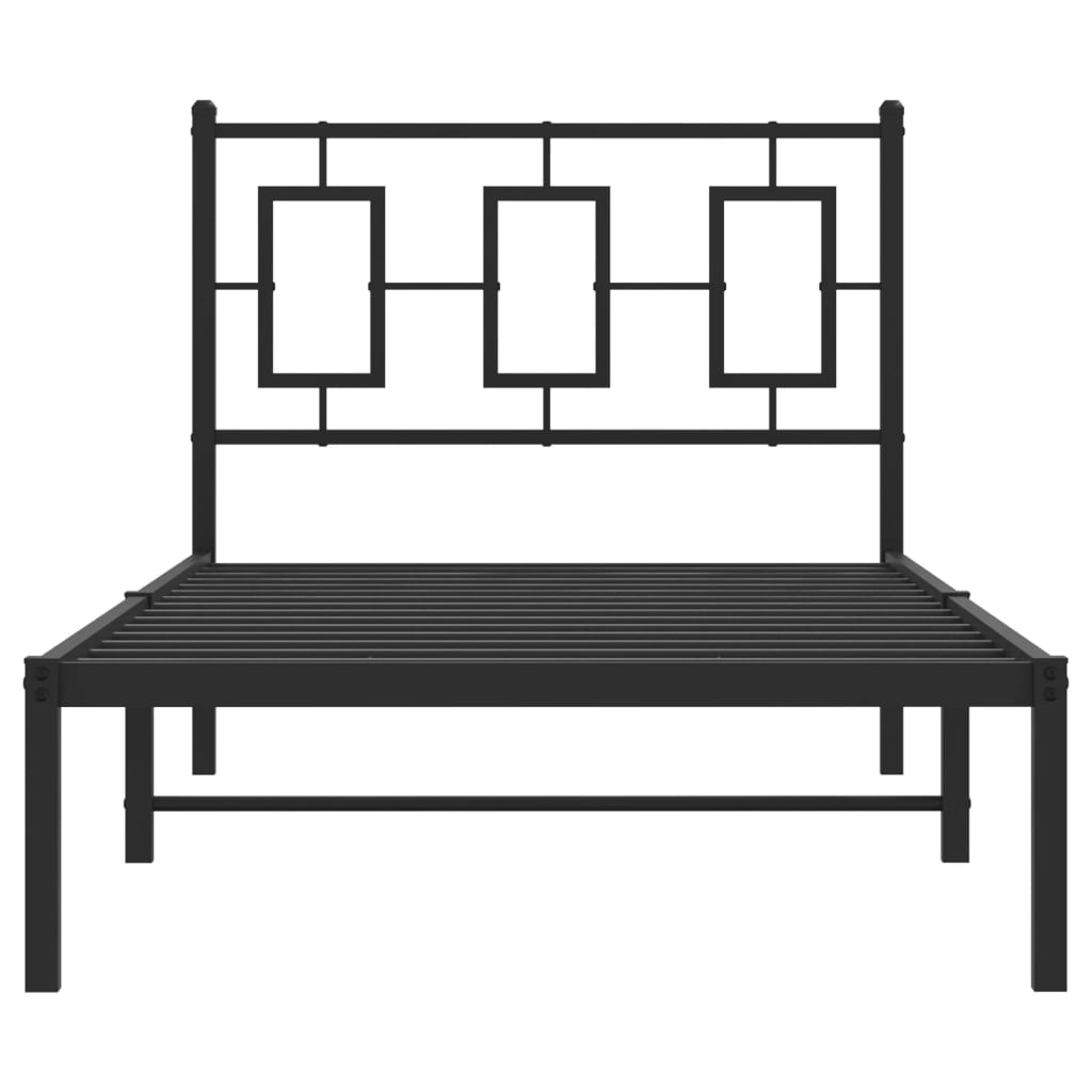 sengeramme med sengegavl 90x200 cm metal sort