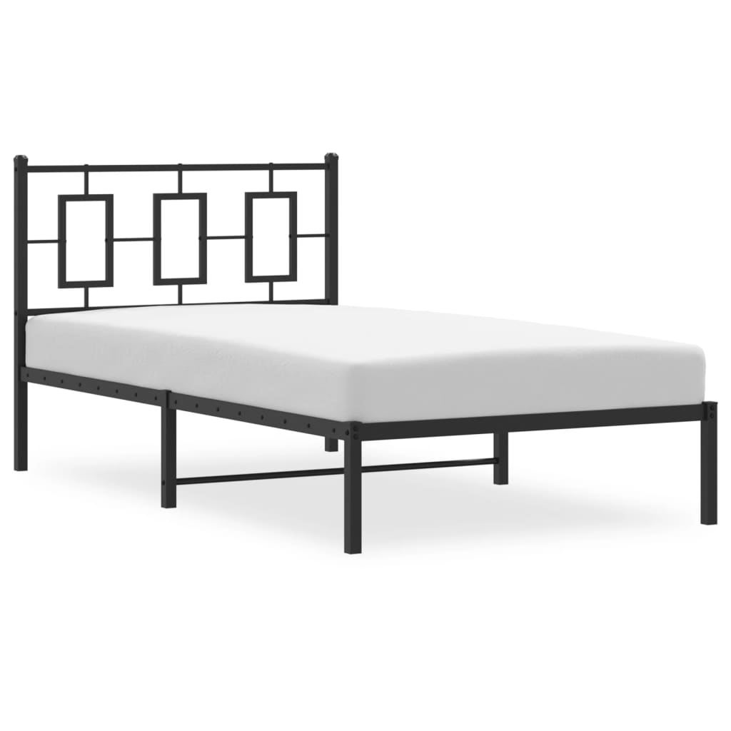 sengeramme med sengegavl 100x190 cm metal sort