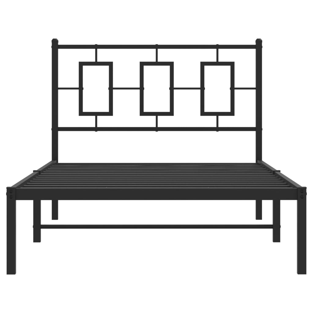 sengeramme med sengegavl 100x190 cm metal sort