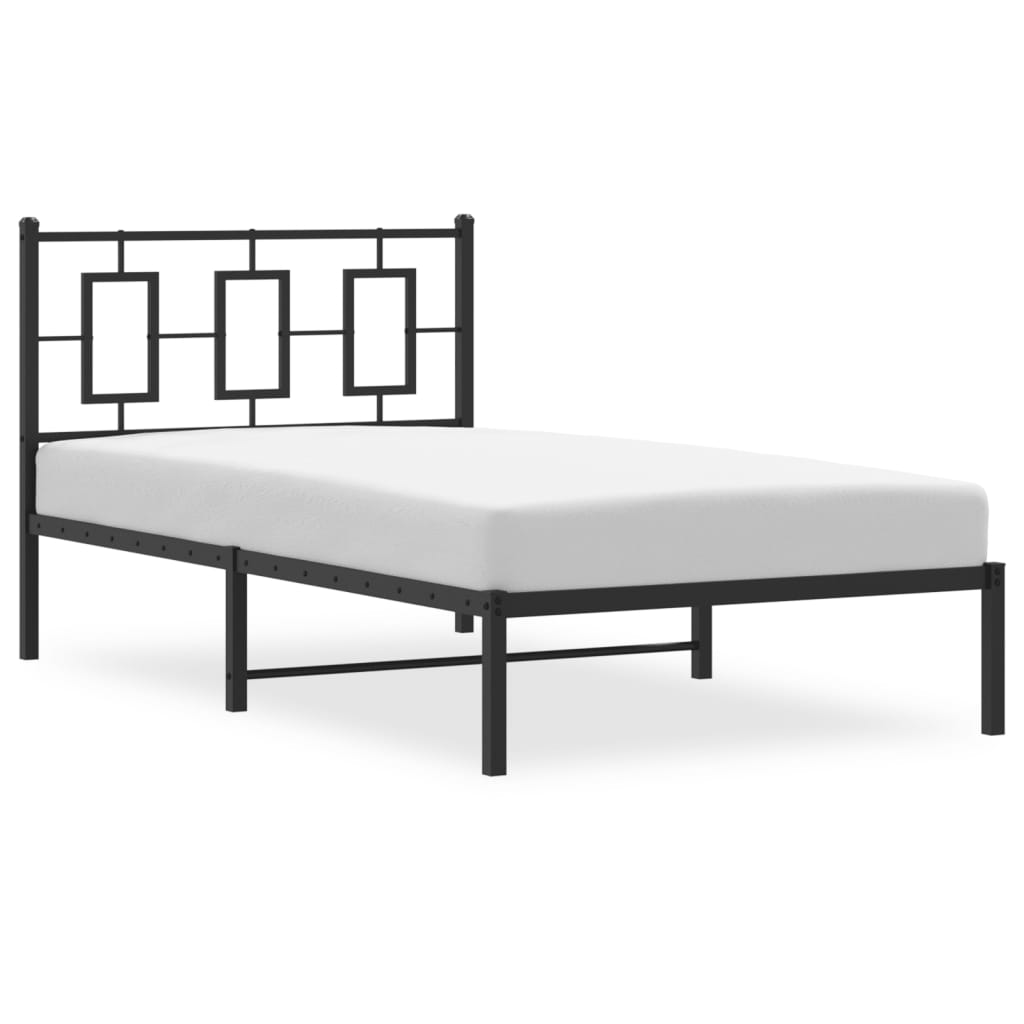sengeramme med sengegavl 100x200 cm metal sort