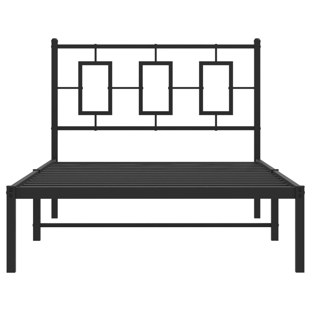 sengeramme med sengegavl 100x200 cm metal sort