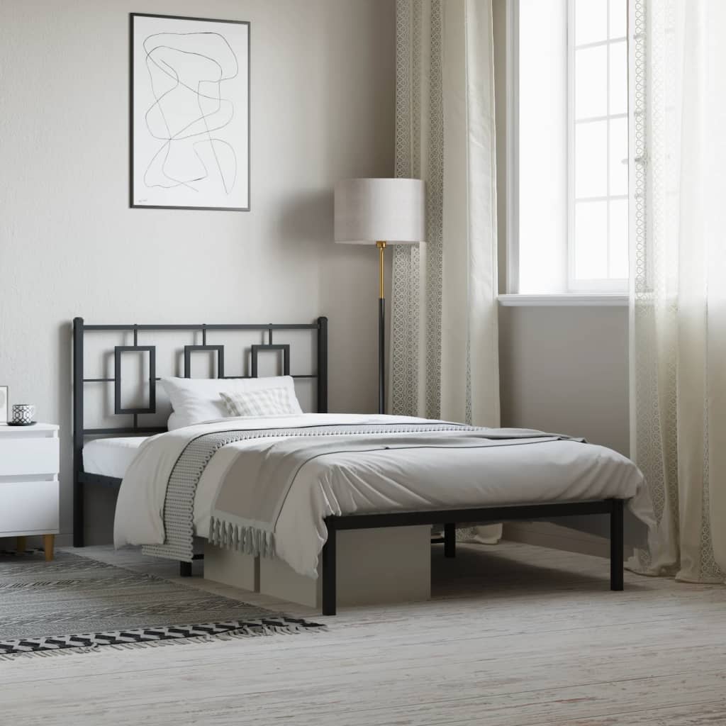 sengeramme med sengegavl 107x203 cm metal sort