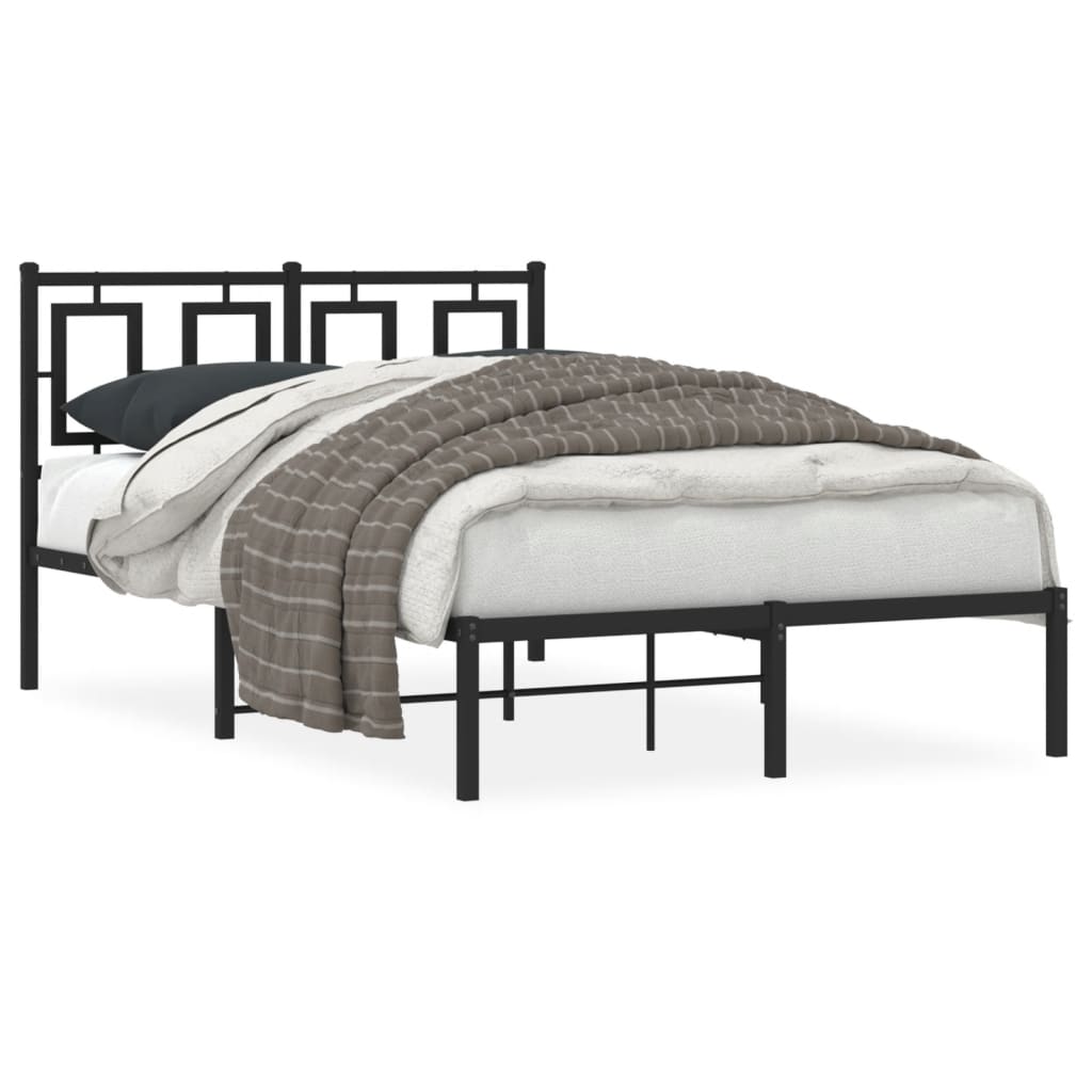 sengeramme med sengegavl 120x190 cm metal sort