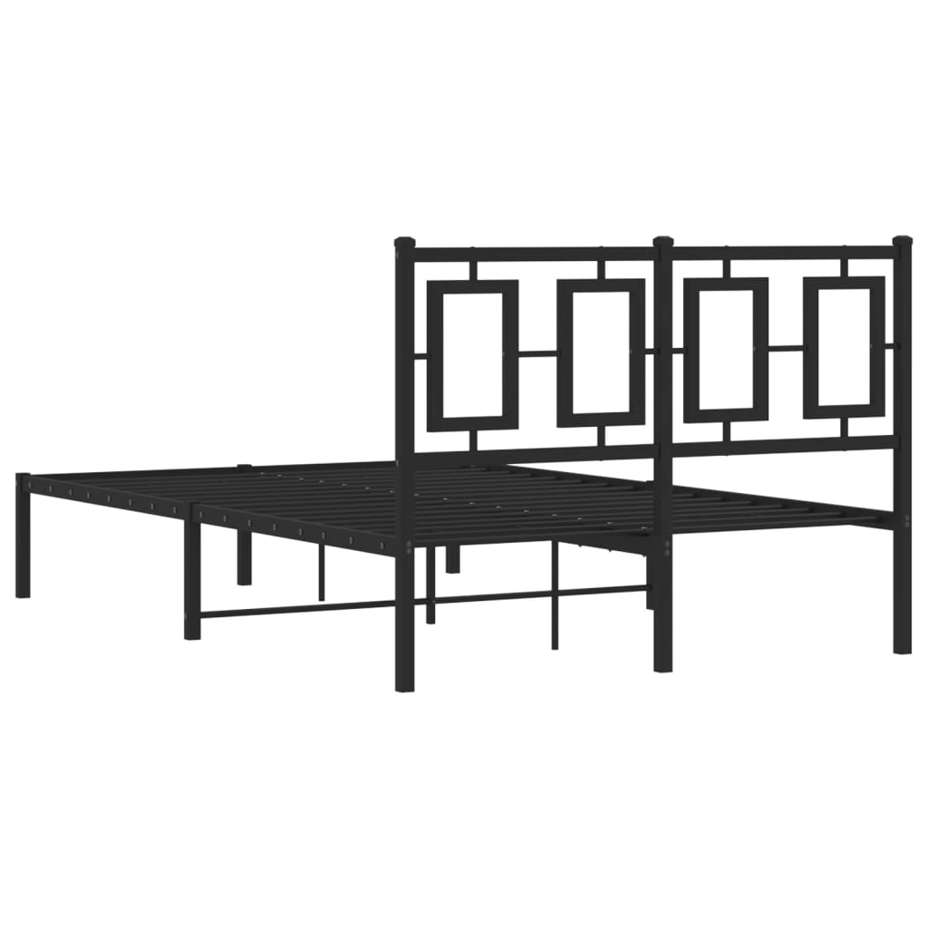 sengeramme med sengegavl 120x190 cm metal sort