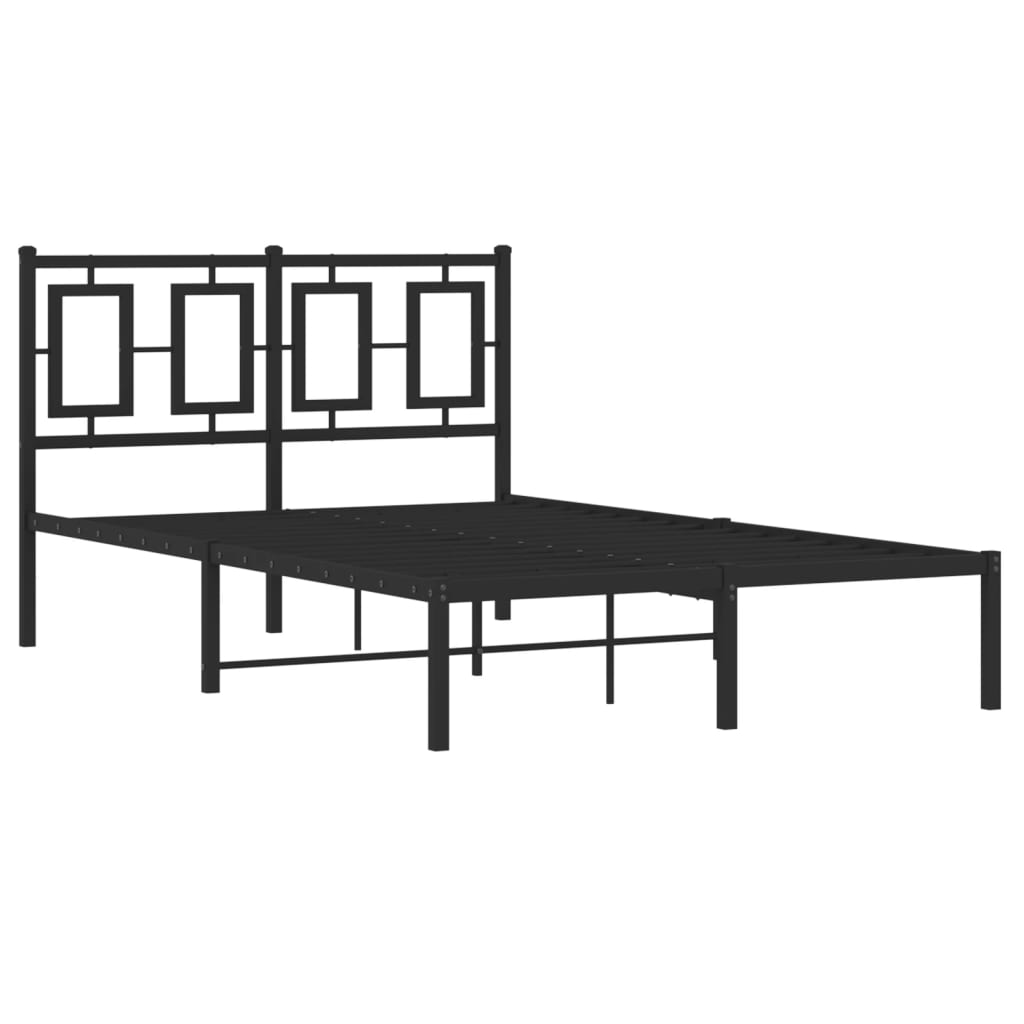 sengeramme med sengegavl 120x200 cm metal sort