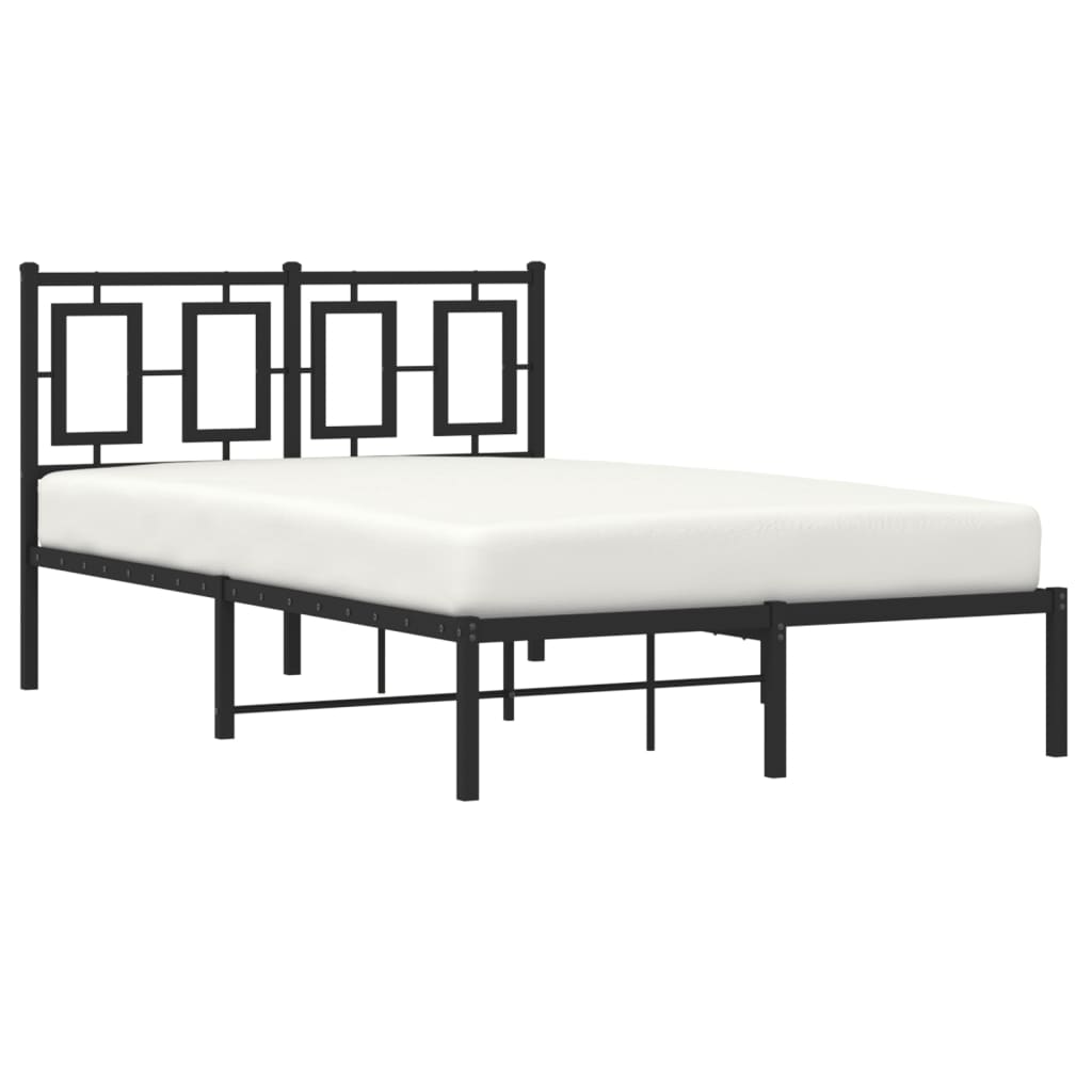 sengeramme med sengegavl 120x200 cm metal sort
