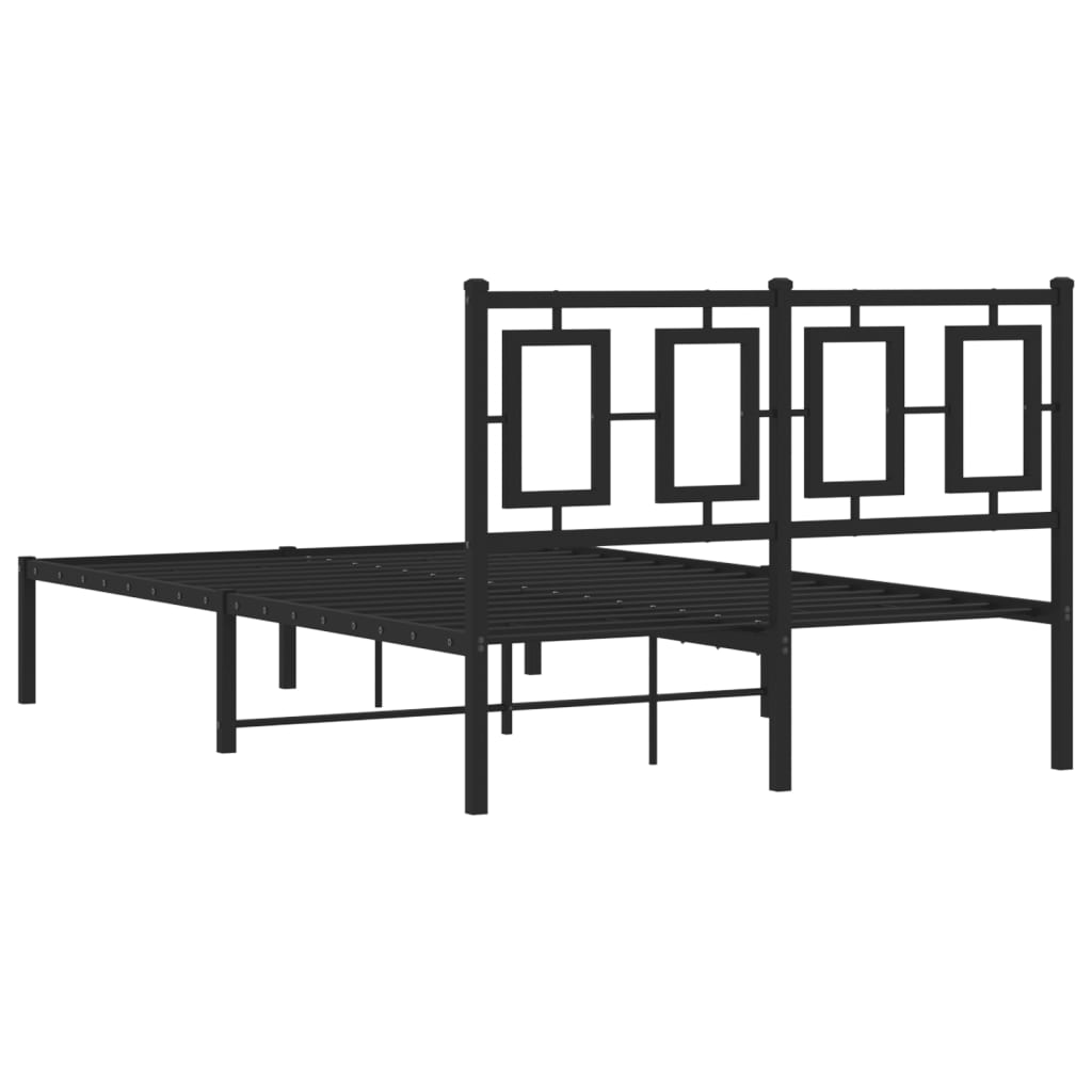 sengeramme med sengegavl 120x200 cm metal sort