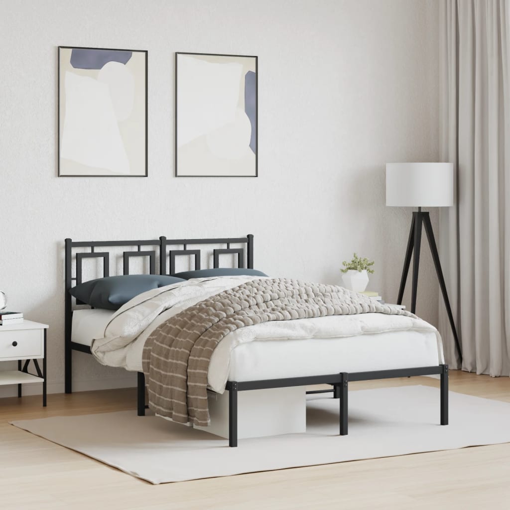 sengeramme med sengegavl 120x200 cm metal sort