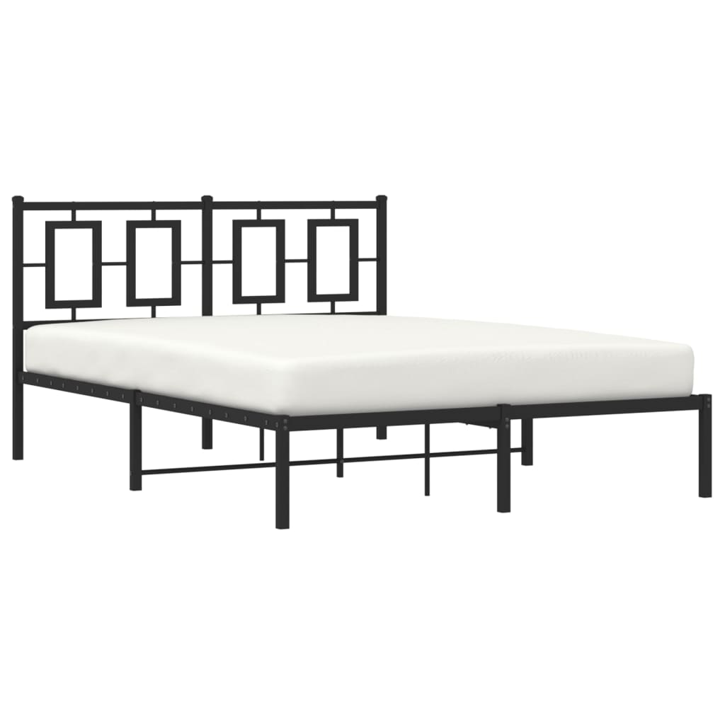 sengeramme med sengegavl 135x190 cm metal sort