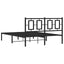 sengeramme med sengegavl 135x190 cm metal sort