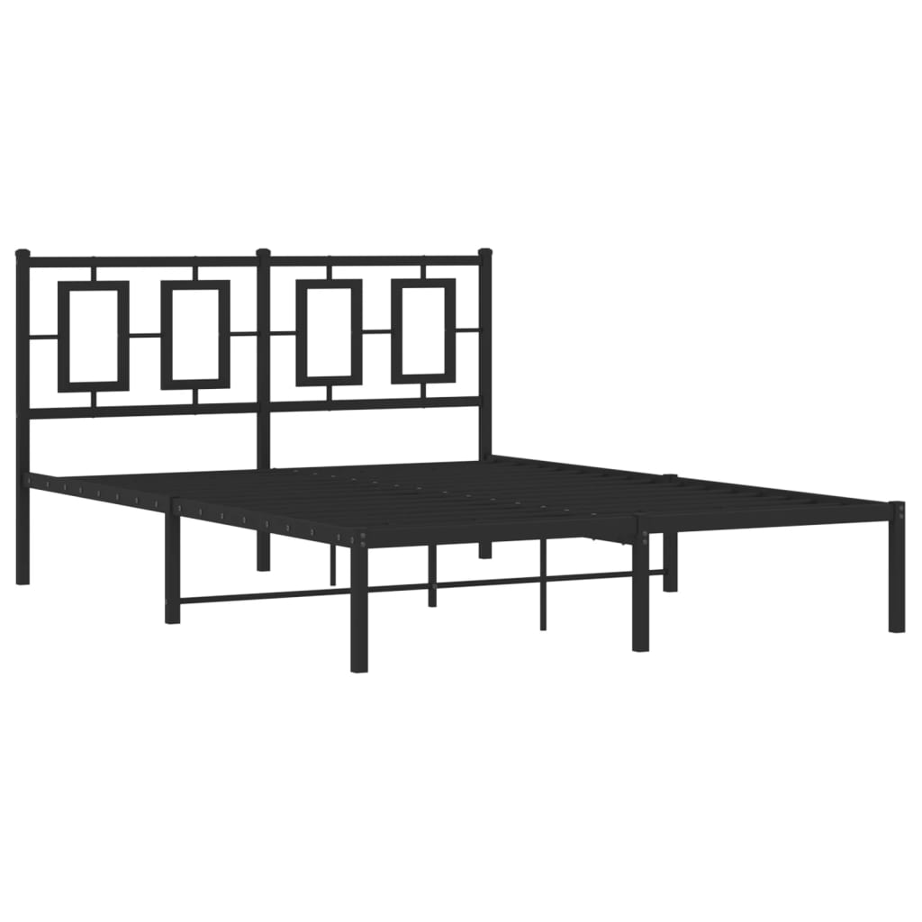 sengeramme med sengegavl 140x190 cm metal sort