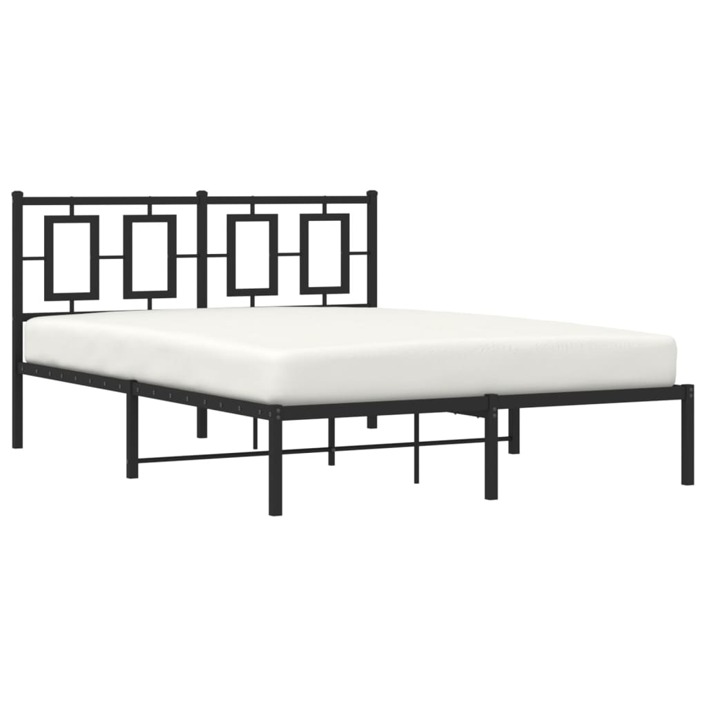 sengeramme med sengegavl 140x190 cm metal sort