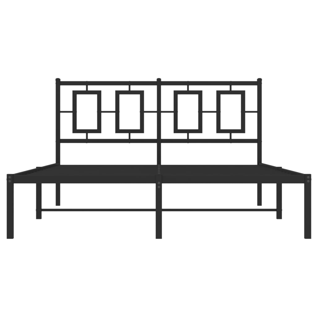 sengeramme med sengegavl 140x190 cm metal sort
