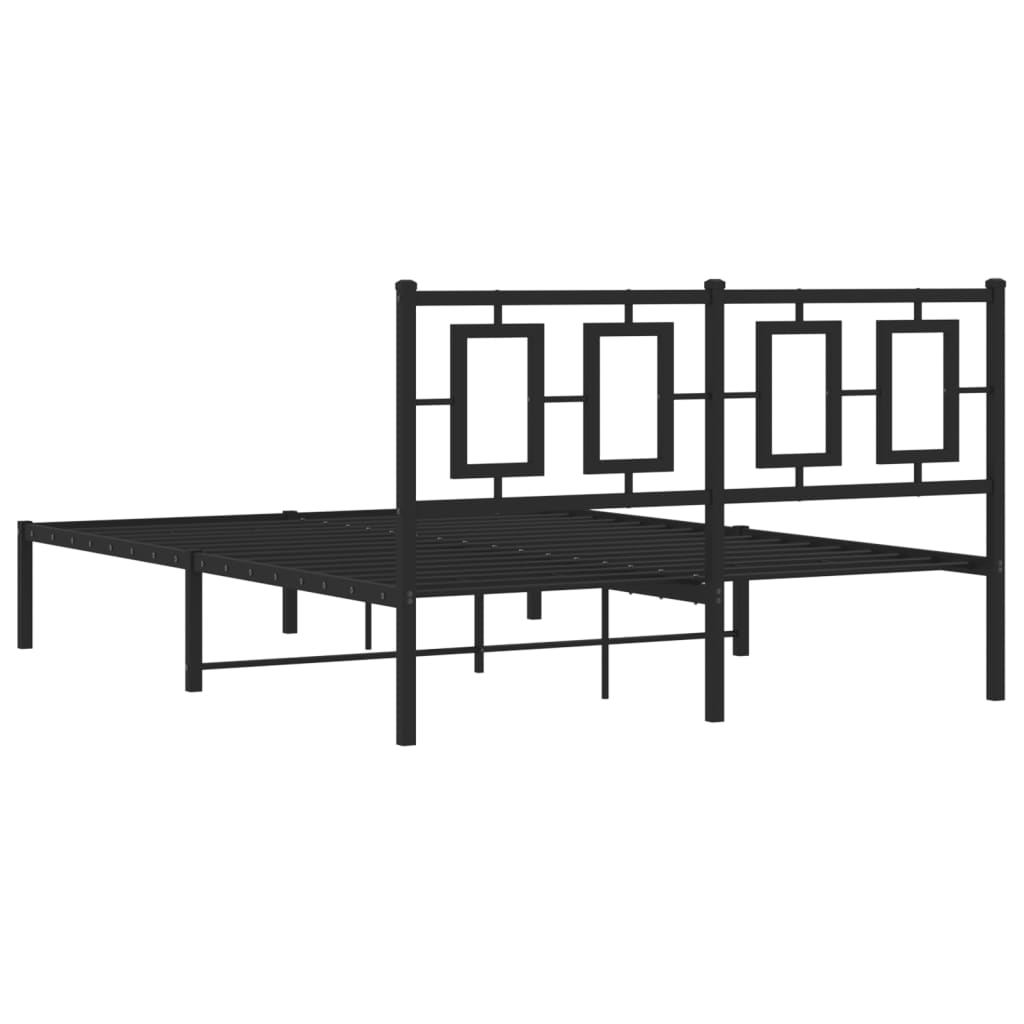 sengeramme med sengegavl 140x190 cm metal sort