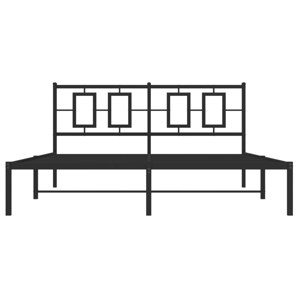 sengeramme med sengegavl 150x200 cm metal sort