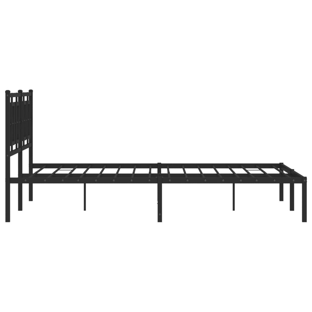 sengeramme med sengegavl 150x200 cm metal sort