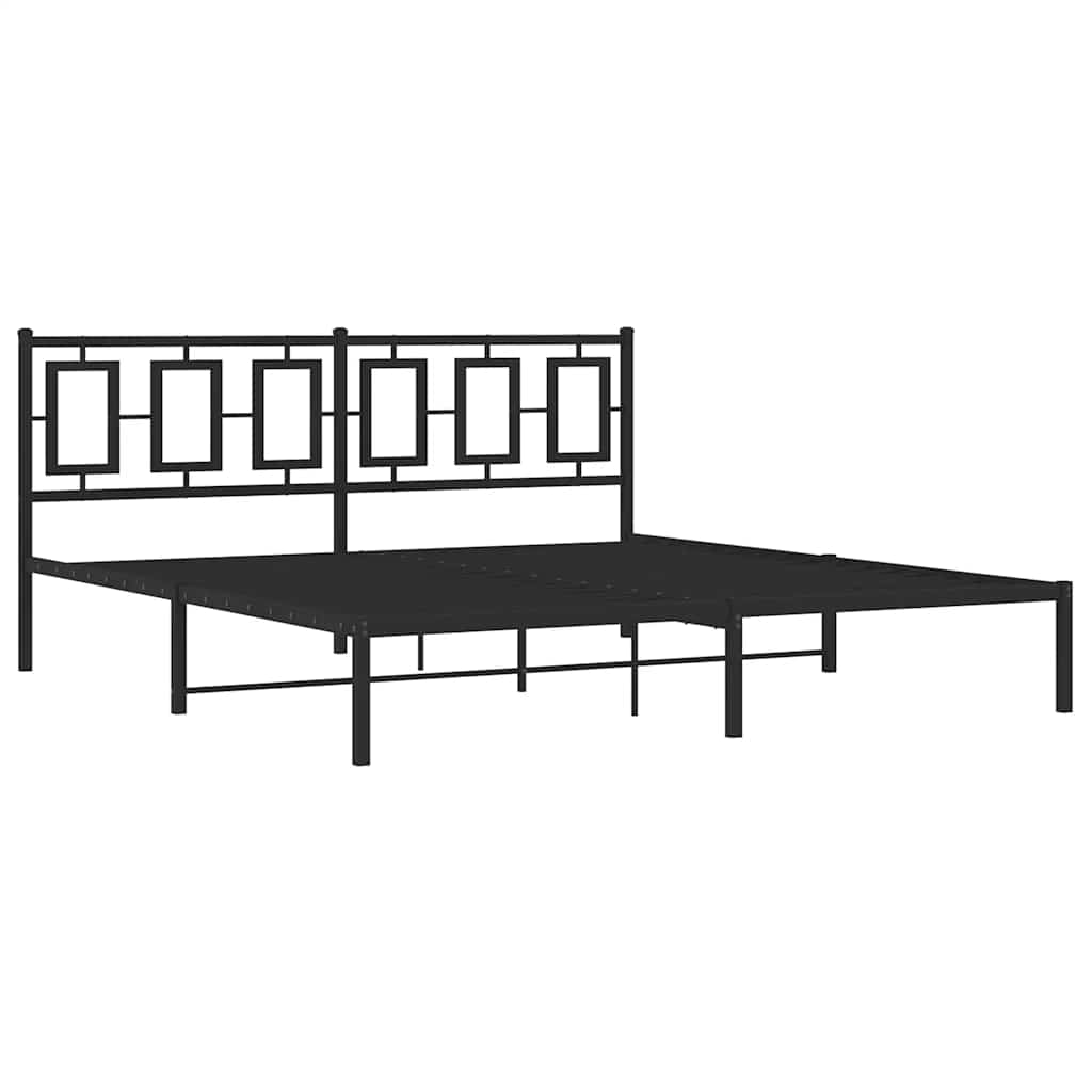 sengeramme med sengegavl 183x213 cm metal sort