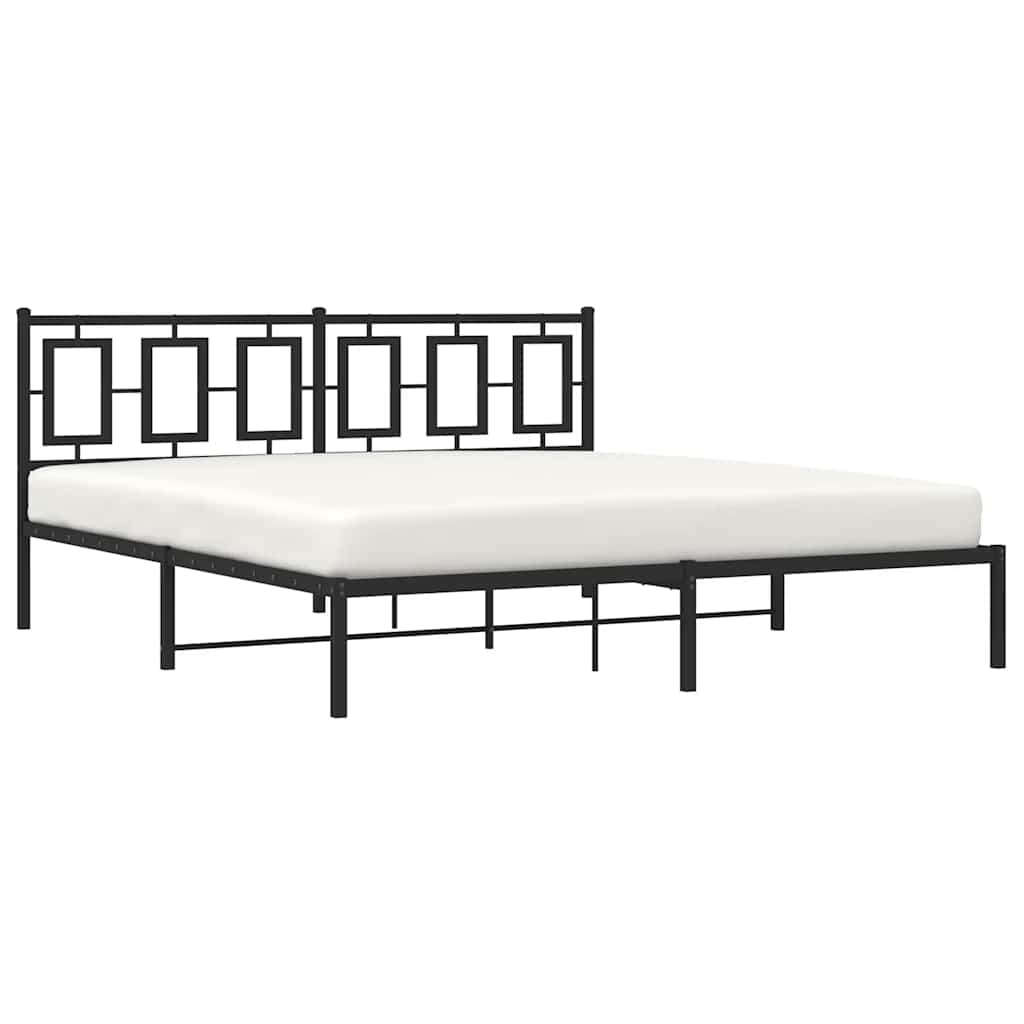sengeramme med sengegavl 183x213 cm metal sort