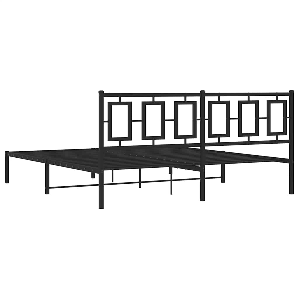 sengeramme med sengegavl 183x213 cm metal sort