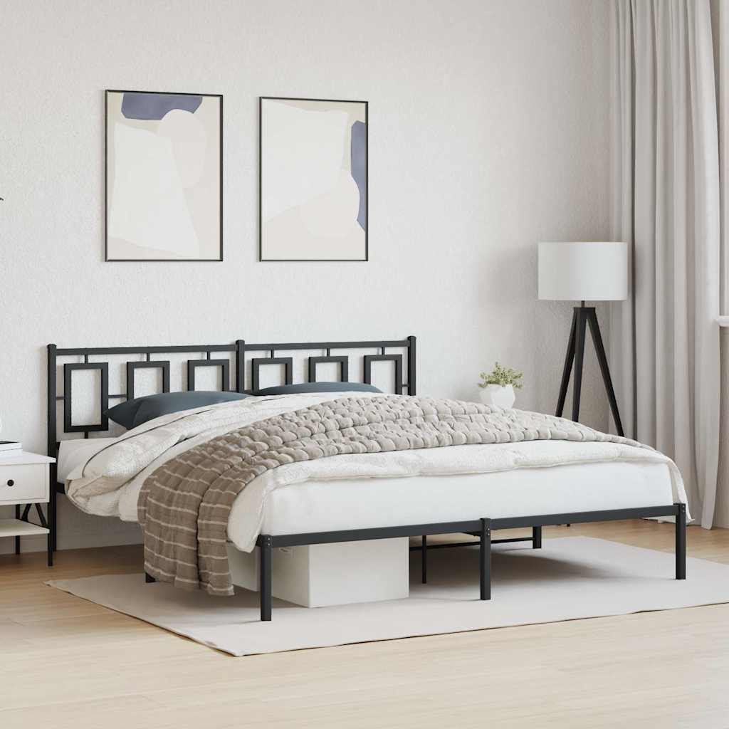 sengeramme med sengegavl 183x213 cm metal sort