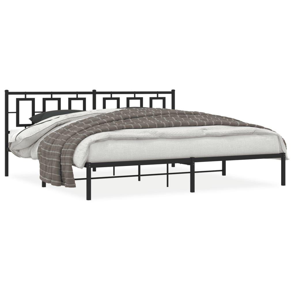 sengeramme med sengegavl 193x203 cm metal sort