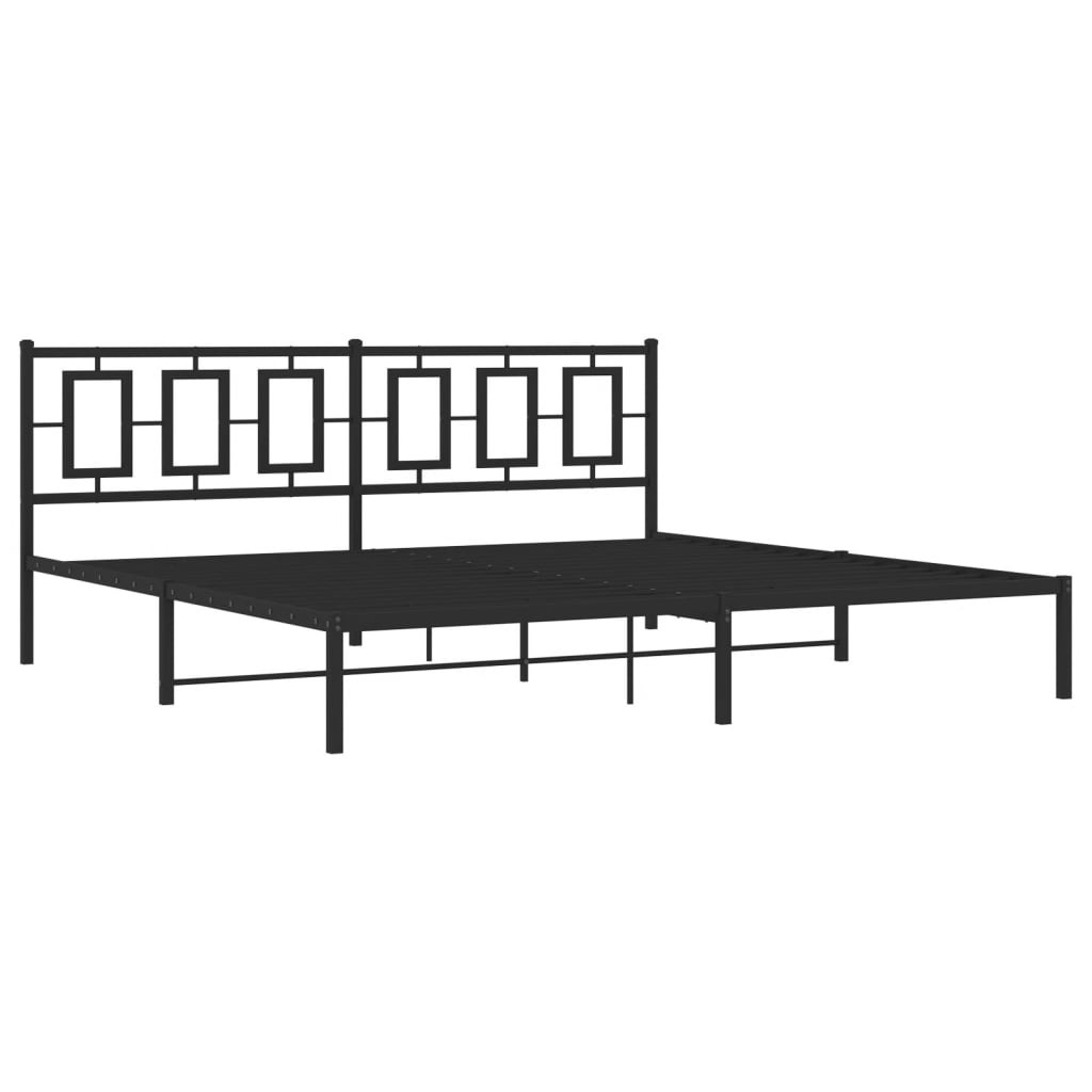 sengeramme med sengegavl 193x203 cm metal sort