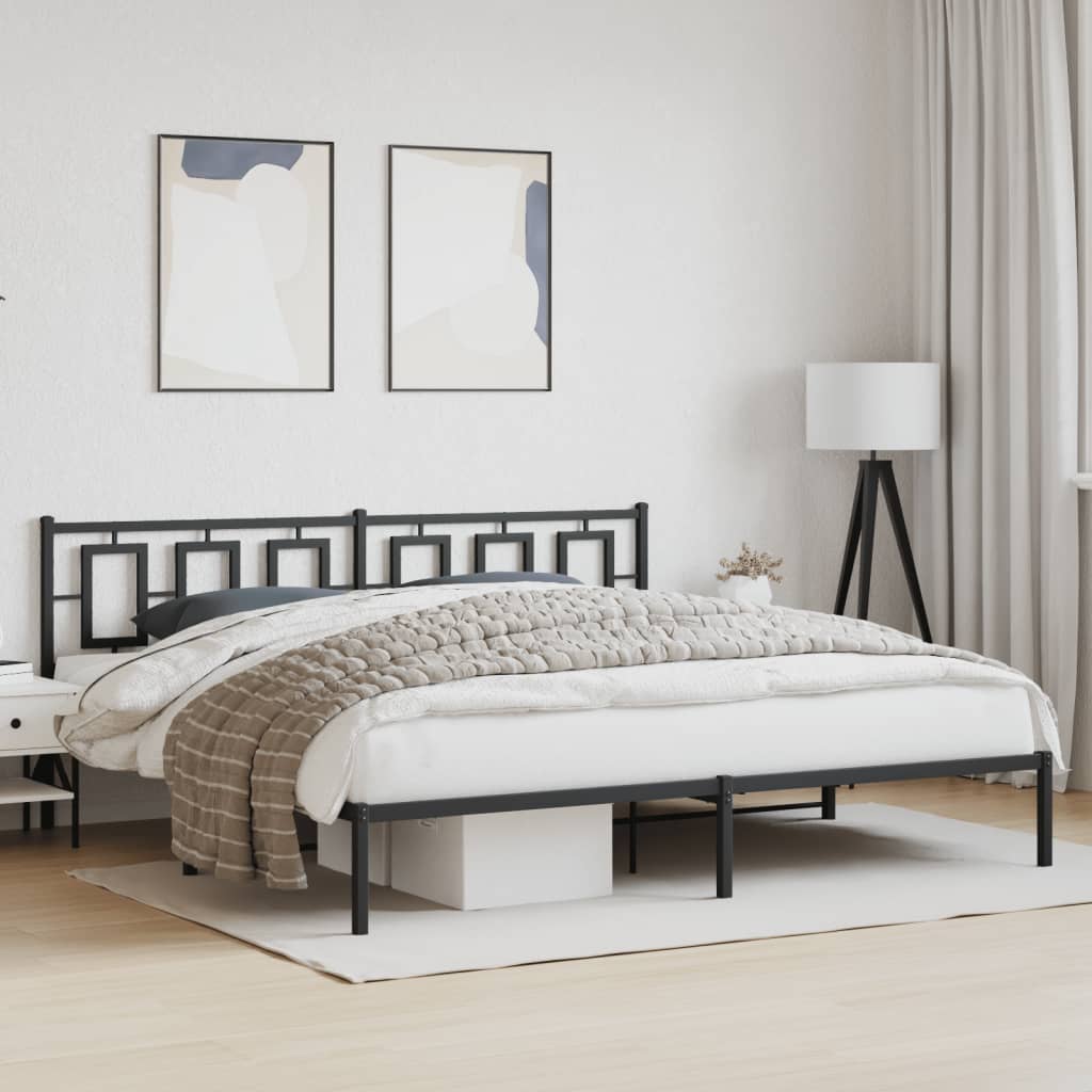 sengeramme med sengegavl 193x203 cm metal sort