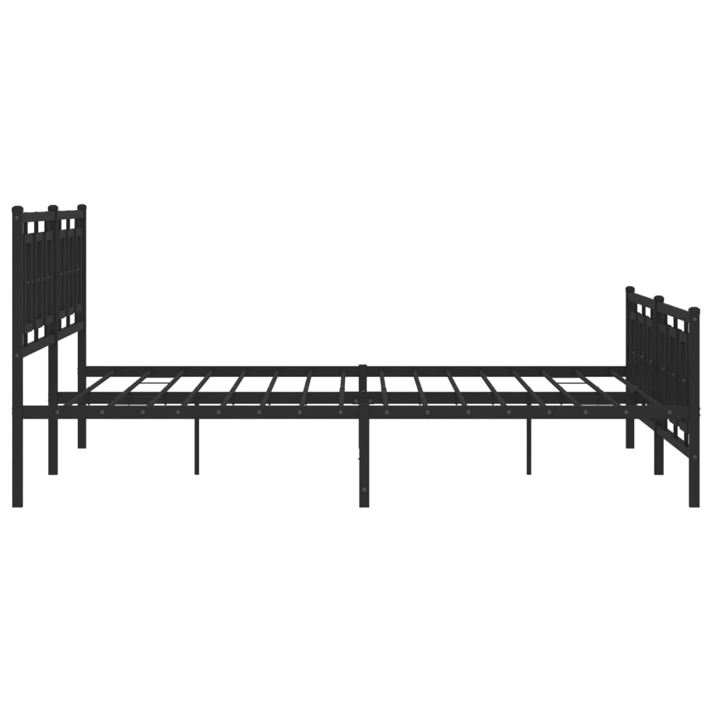 sengeramme med sengegavl og fodgærde 193x203 cm metal sort