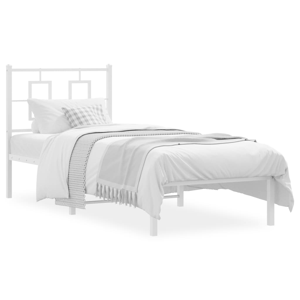 sengeramme uden madras med hovedgærde 75x190 cm hvid