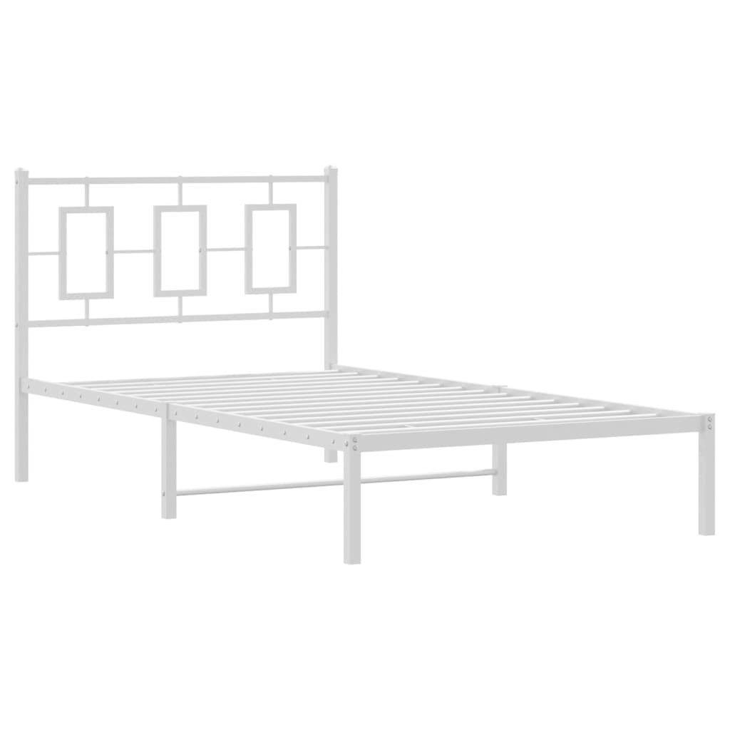 sengeramme med sengegavl 100x190 cm metal hvid