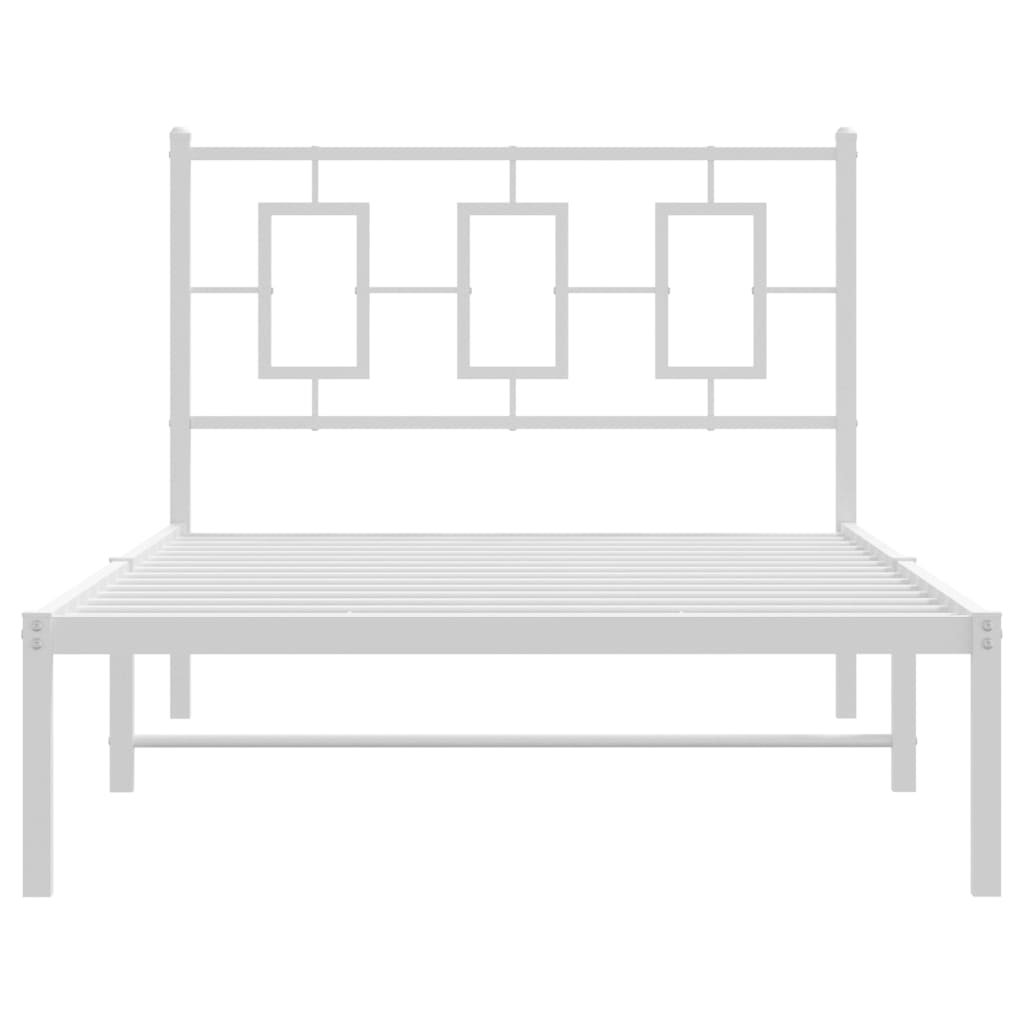 sengeramme med sengegavl 100x190 cm metal hvid