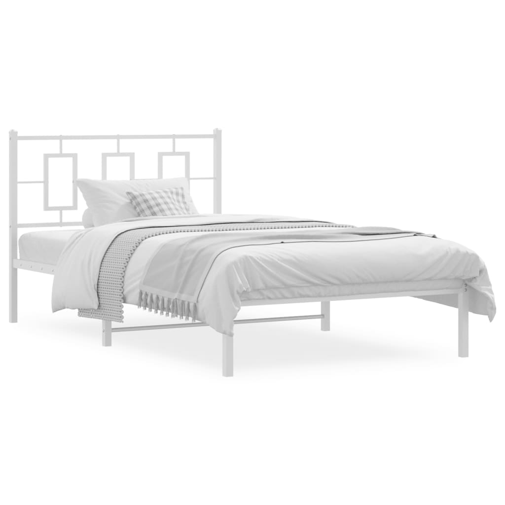 sengeramme med sengegavl 107x203 cm metal hvid