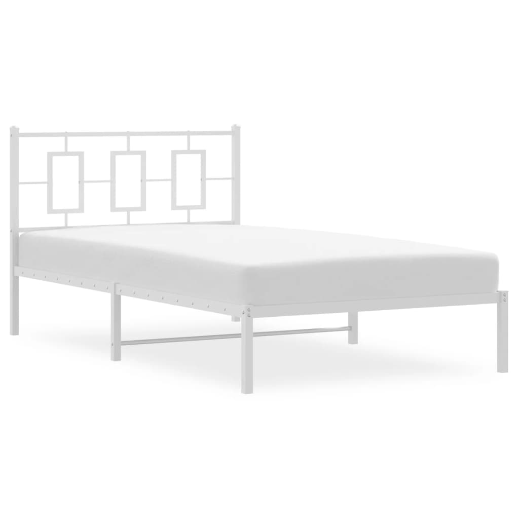 sengeramme med sengegavl 107x203 cm metal hvid