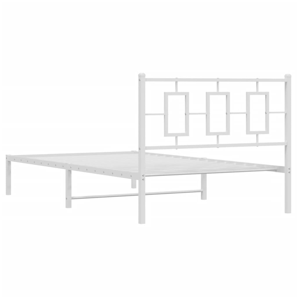 sengeramme med sengegavl 107x203 cm metal hvid