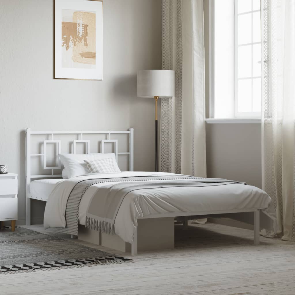 sengeramme med sengegavl 107x203 cm metal hvid