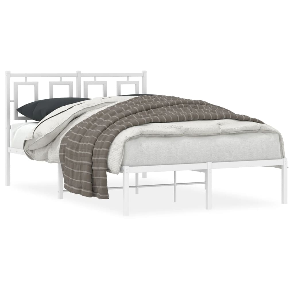 sengeramme med sengegavl 120x190 cm metal hvid