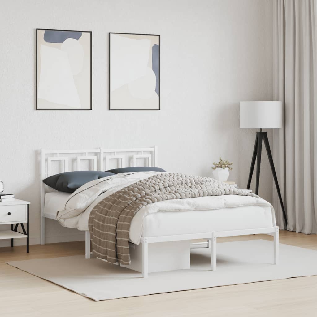 sengeramme med sengegavl 120x190 cm metal hvid