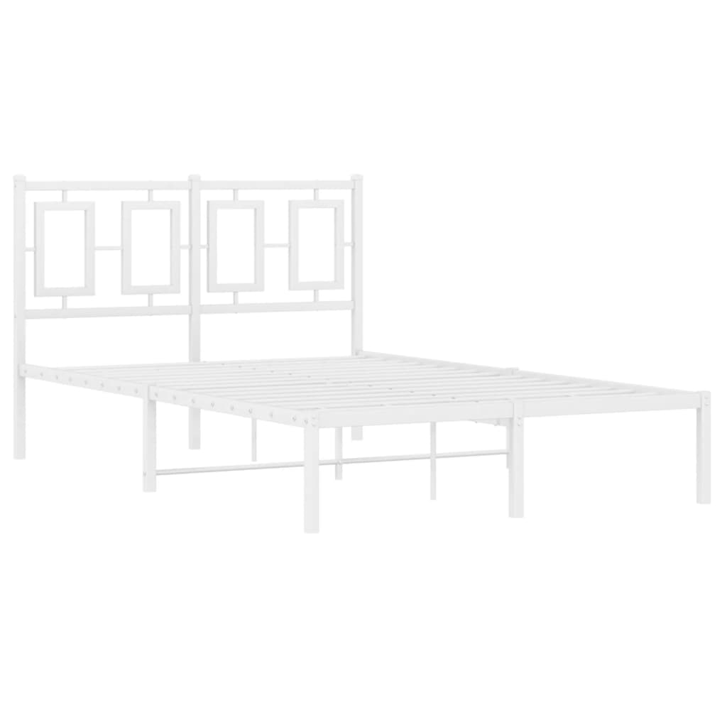 sengeramme med sengegavl 120x200 cm metal hvid