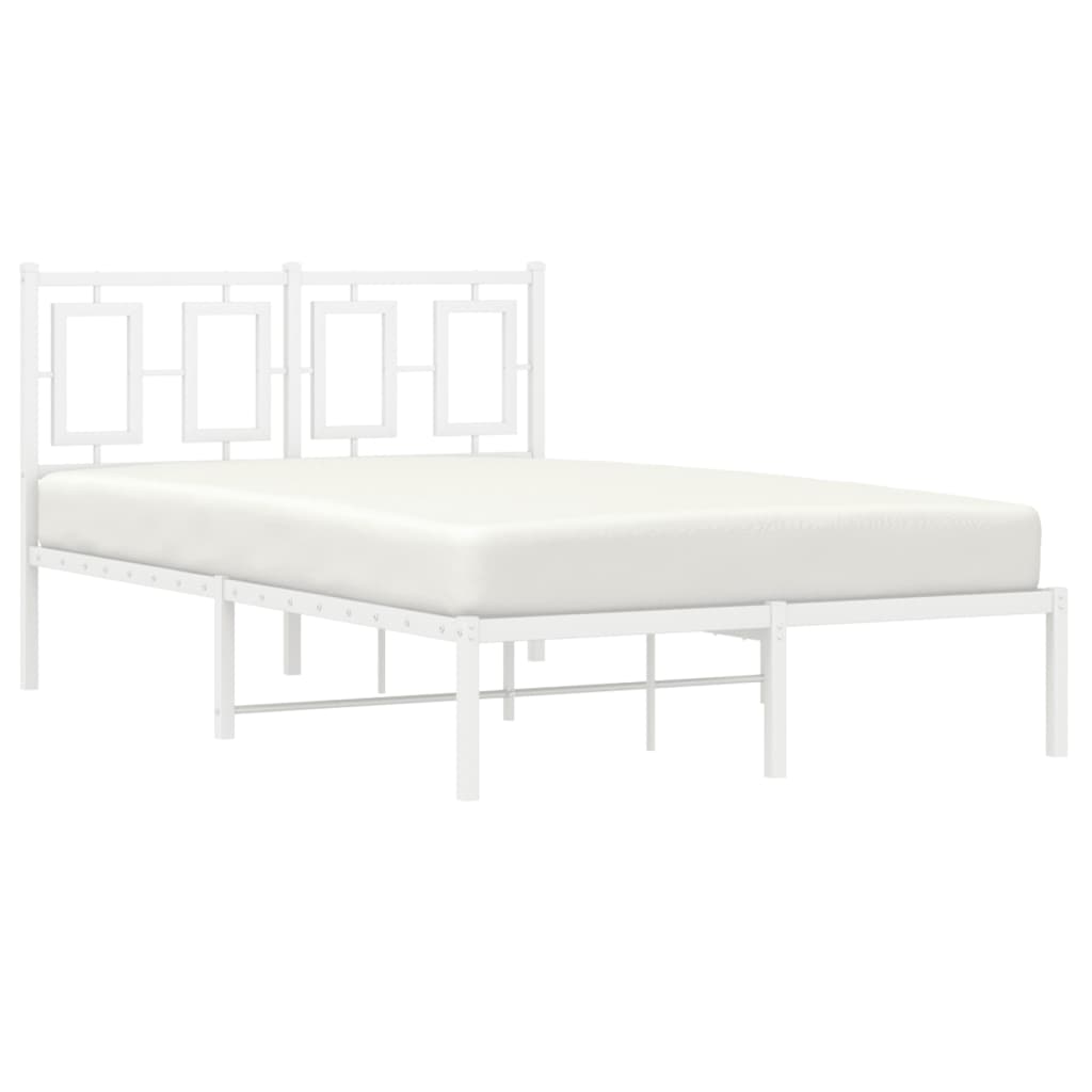 sengeramme med sengegavl 120x200 cm metal hvid