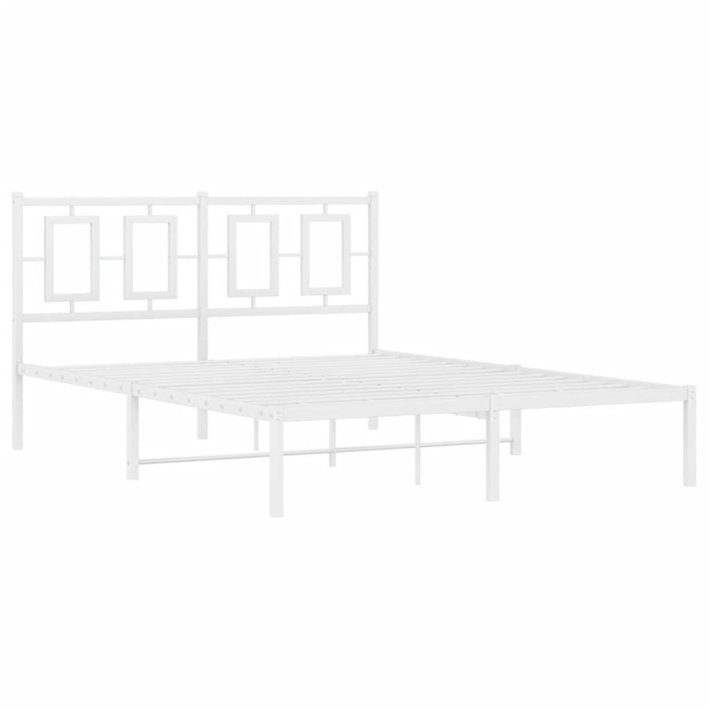 sengeramme med sengegavl 135x190 cm metal hvid