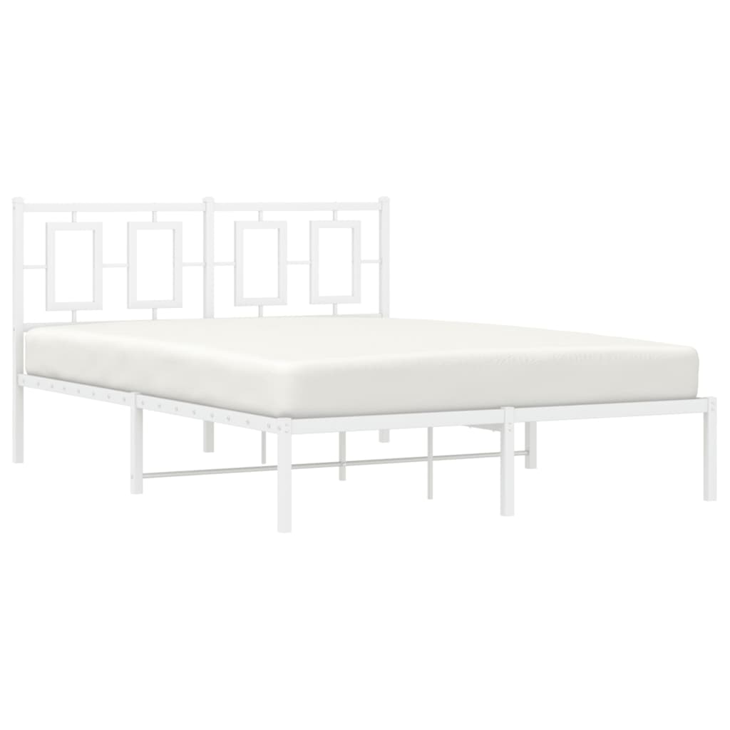 sengeramme med sengegavl 135x190 cm metal hvid