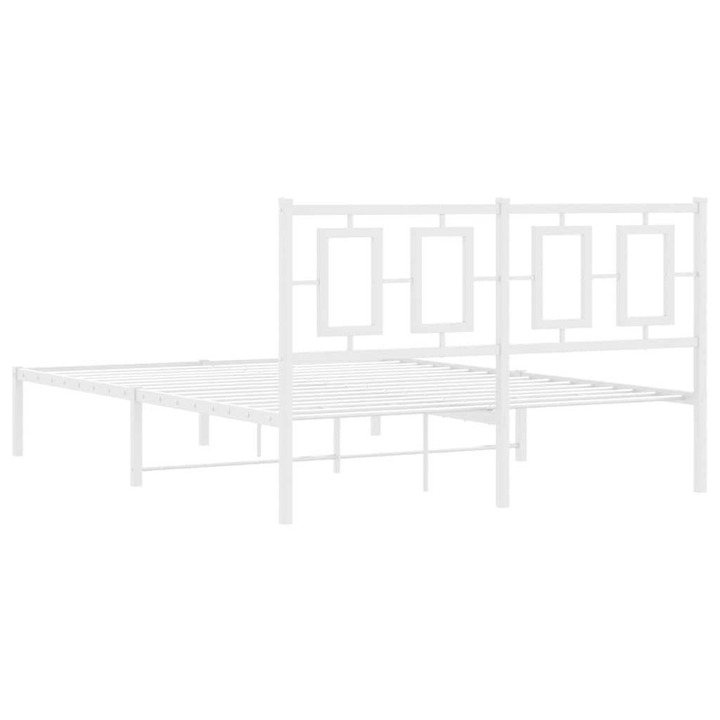 sengeramme med sengegavl 135x190 cm metal hvid