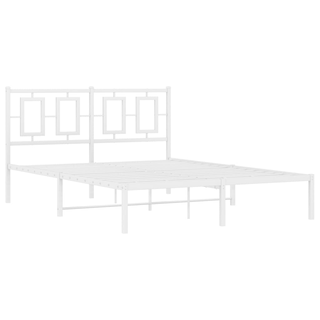 sengeramme med sengegavl 140x190 cm metal hvid