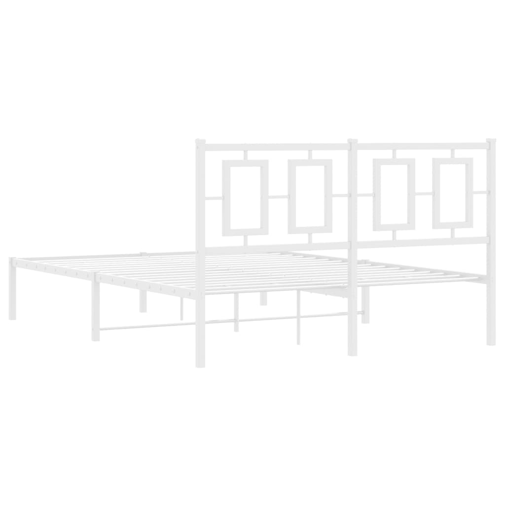 sengeramme med sengegavl 140x190 cm metal hvid