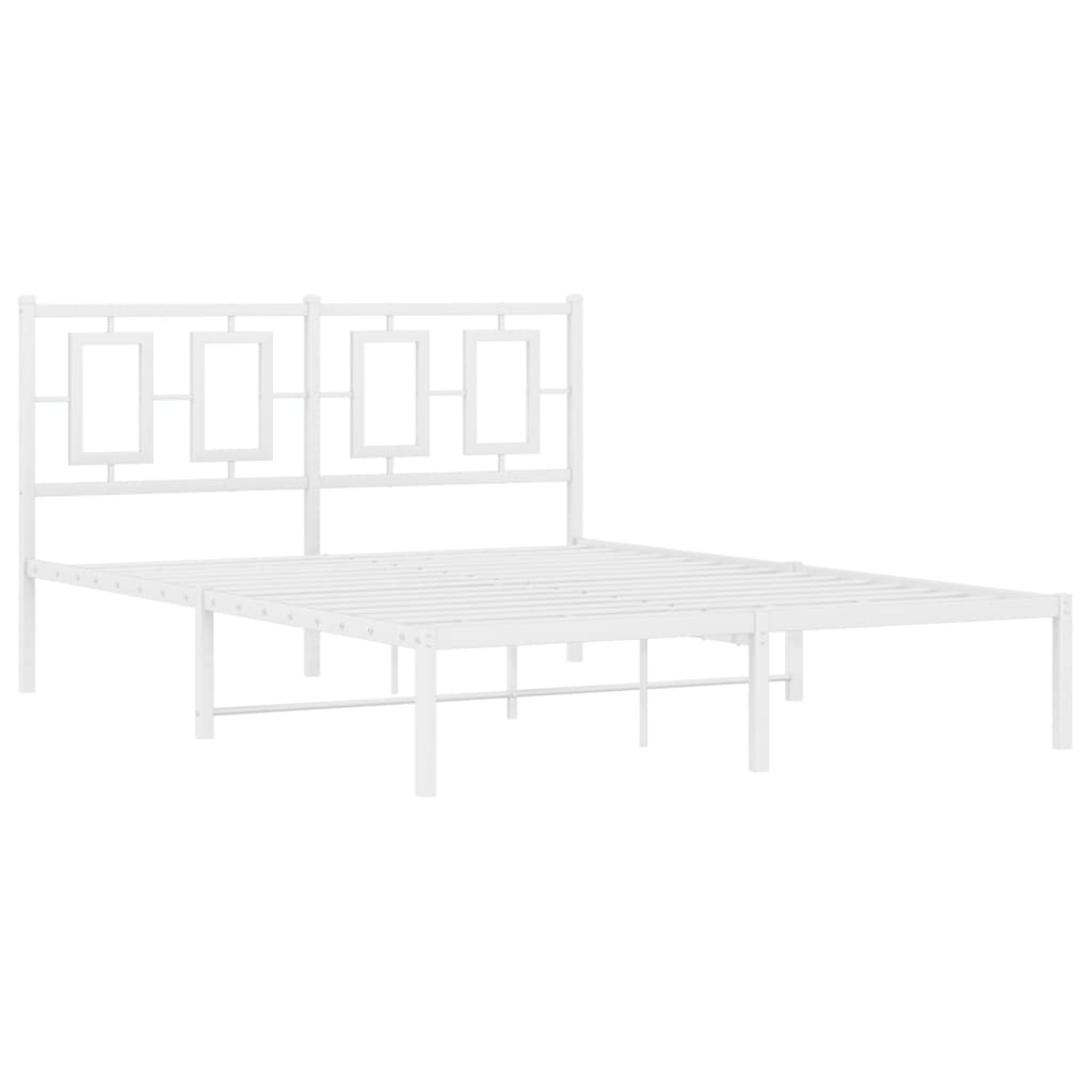 sengeramme med sengegavl 140x200 cm metal hvid