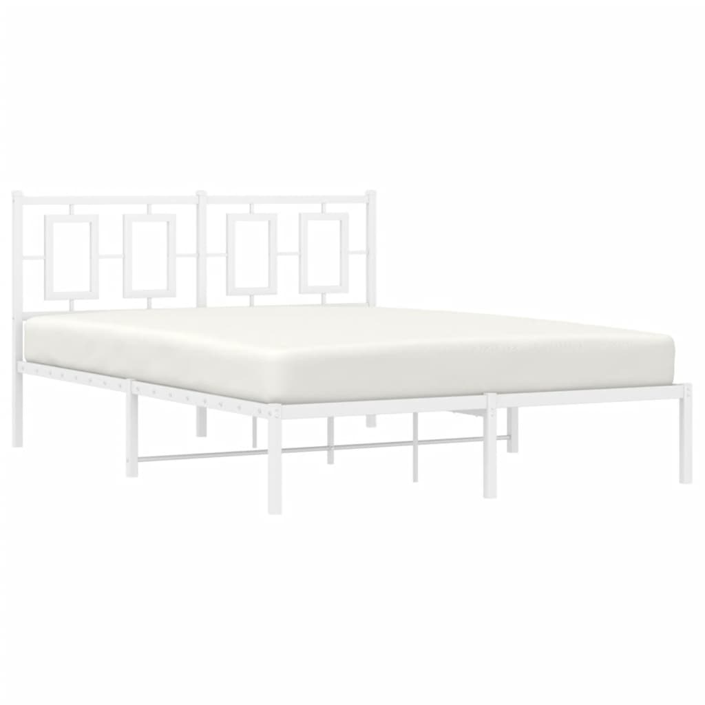 sengeramme med sengegavl 140x200 cm metal hvid